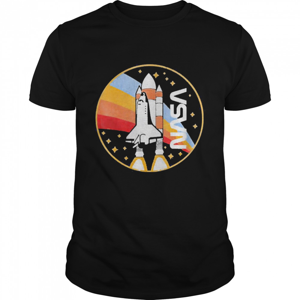 harriet Hunt Nasa Shuttle Launch With Rainbow  Classic Men's T-shirt