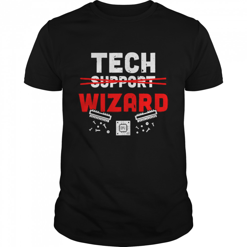 Tech Support Wizard Helpdesk Computer Technician  Classic Men's T-shirt