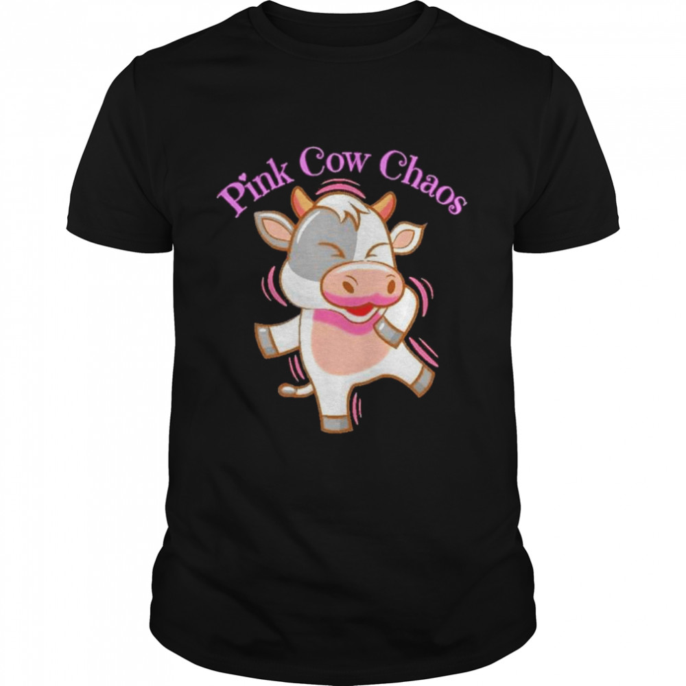 Cow pink cow chaos shirt Classic Men's T-shirt