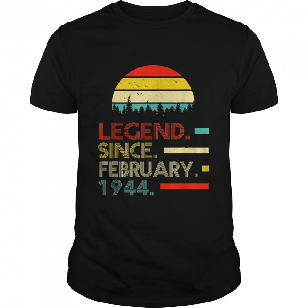 78 Years Old Retro Birthday Legend Since February 1944  Classic Men's T-shirt