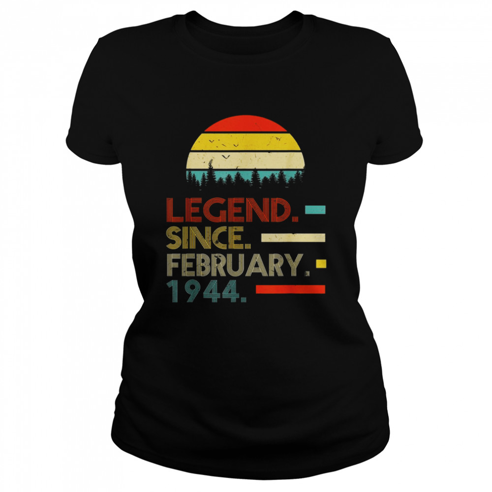 78 Years Old Retro Birthday Legend Since February 1944  Classic Women's T-shirt