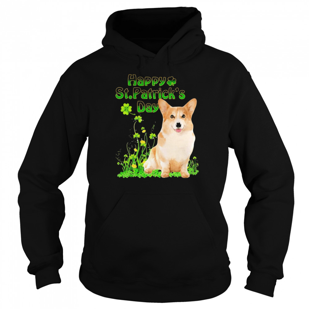 Happy St. Patrick’s Day Patrick Gold Grass Corgi Dog  Unisex Hoodie