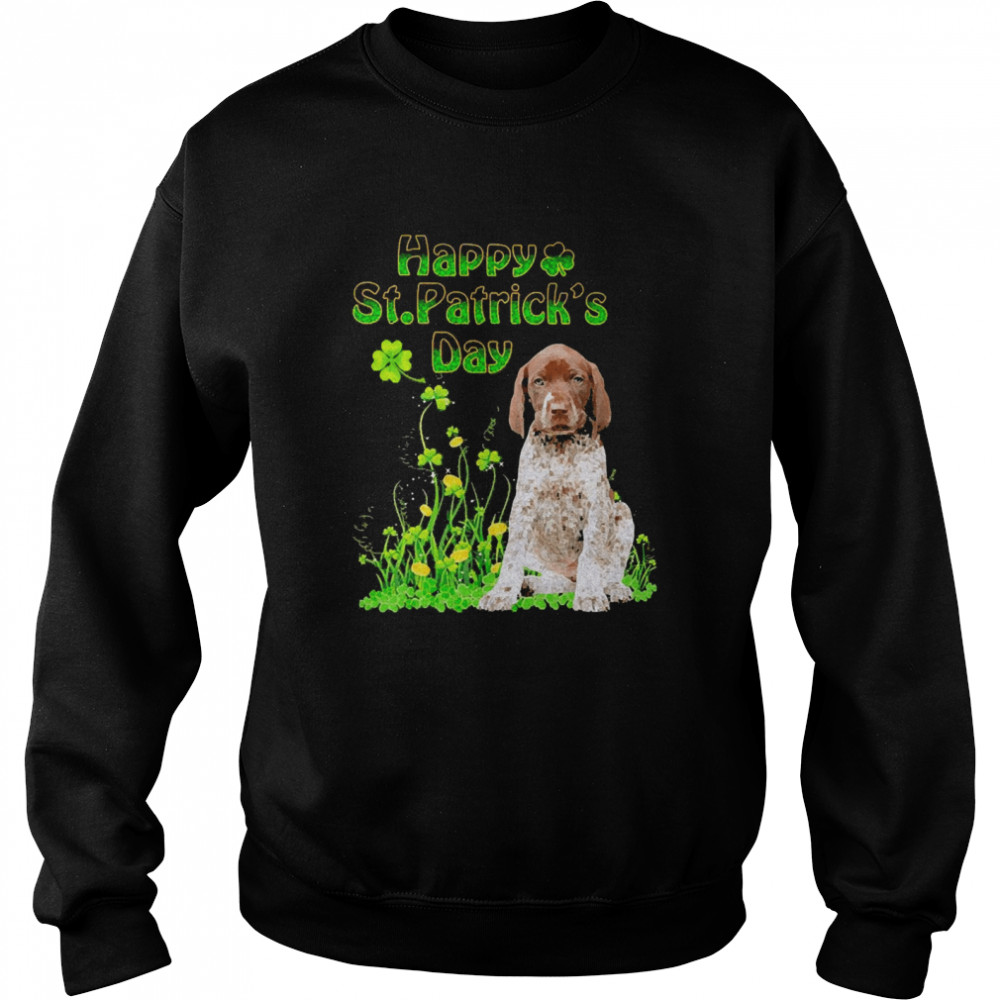 Happy St. Patrick’s Day Patrick Gold Grass German Shorthaired Pointer Dog  Unisex Sweatshirt