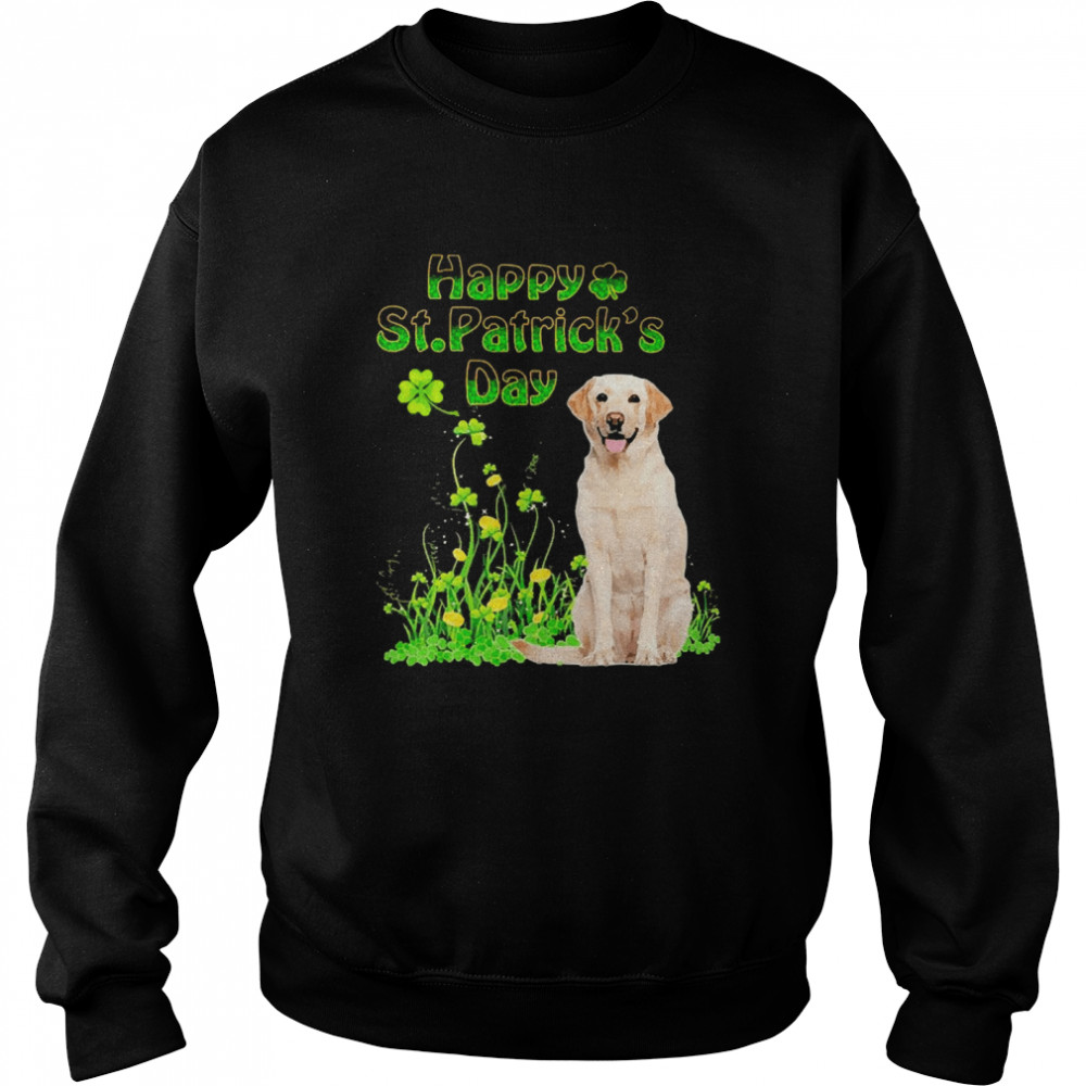 Happy St. Patricks Day Patrick Gold Grass Yellow Labrador Dog  Unisex Sweatshirt