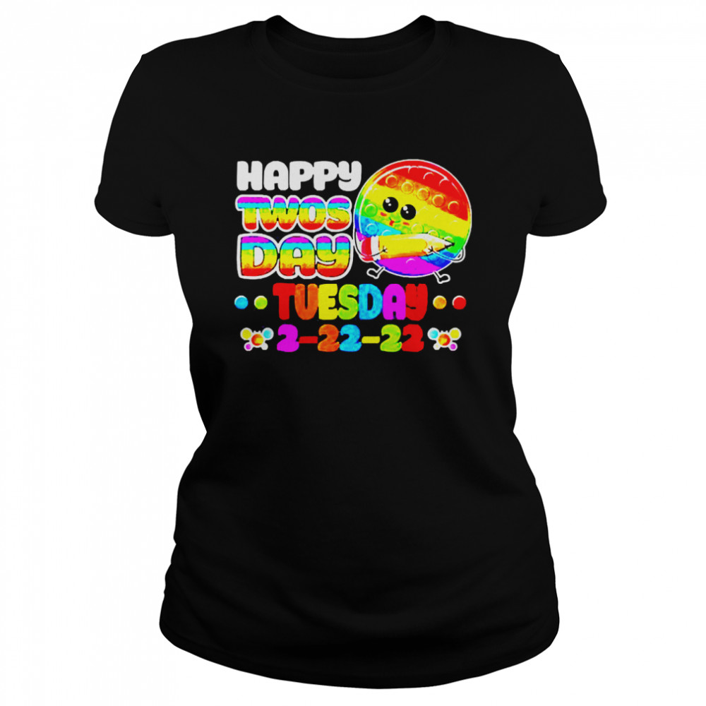 Happy Twosday 2022 2nd Grade On Twosday 02-22-2022 Pop It  Classic Women's T-shirt