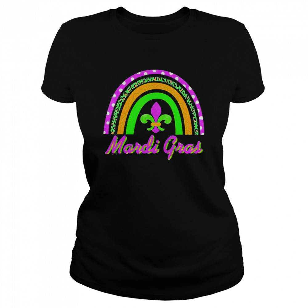 Mardi Gras 2022 Rainbow Leopard Mardi Gras  Classic Women's T-shirt