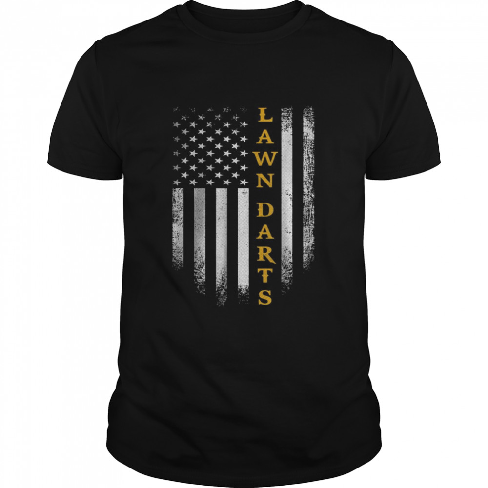 Vintage USA American Flag Lawn Darts Backyard Games T-Shirt