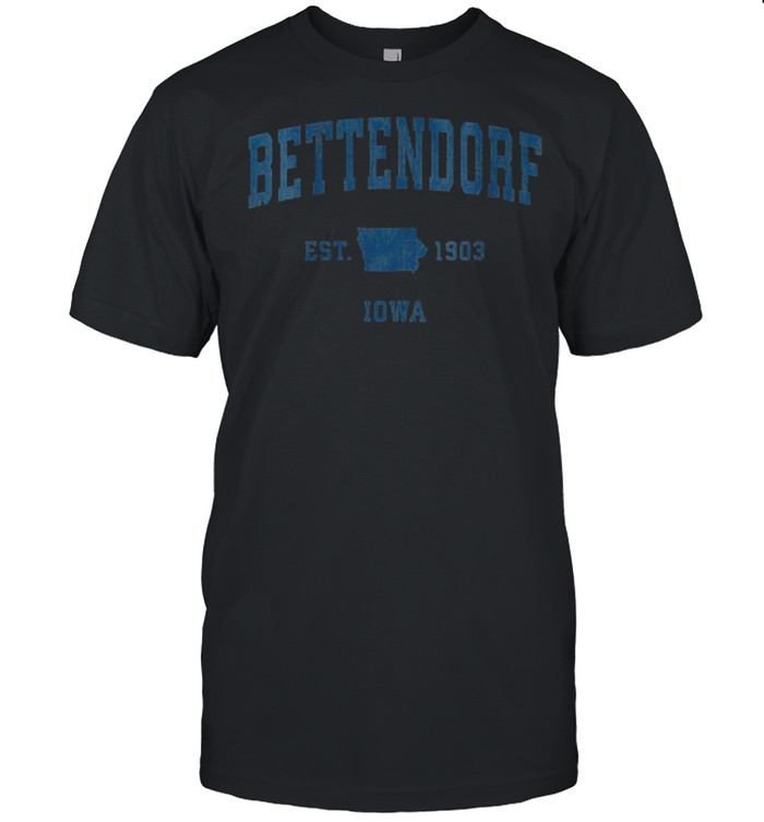 Bettendorf Iowa IA Vintage Sports Design Navy Print  Classic Men's T-shirt