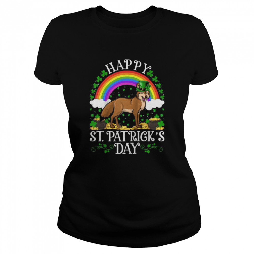 Coyote Rainbow Vintage Coyote St Patrick’s Day  Classic Women's T-shirt