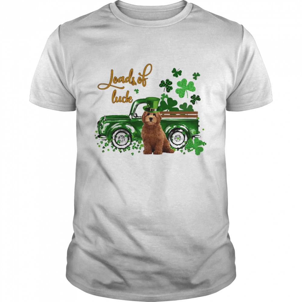Happy Patricks Day Loads Of Luck Red Goldendoodle Dog  Classic Men's T-shirt