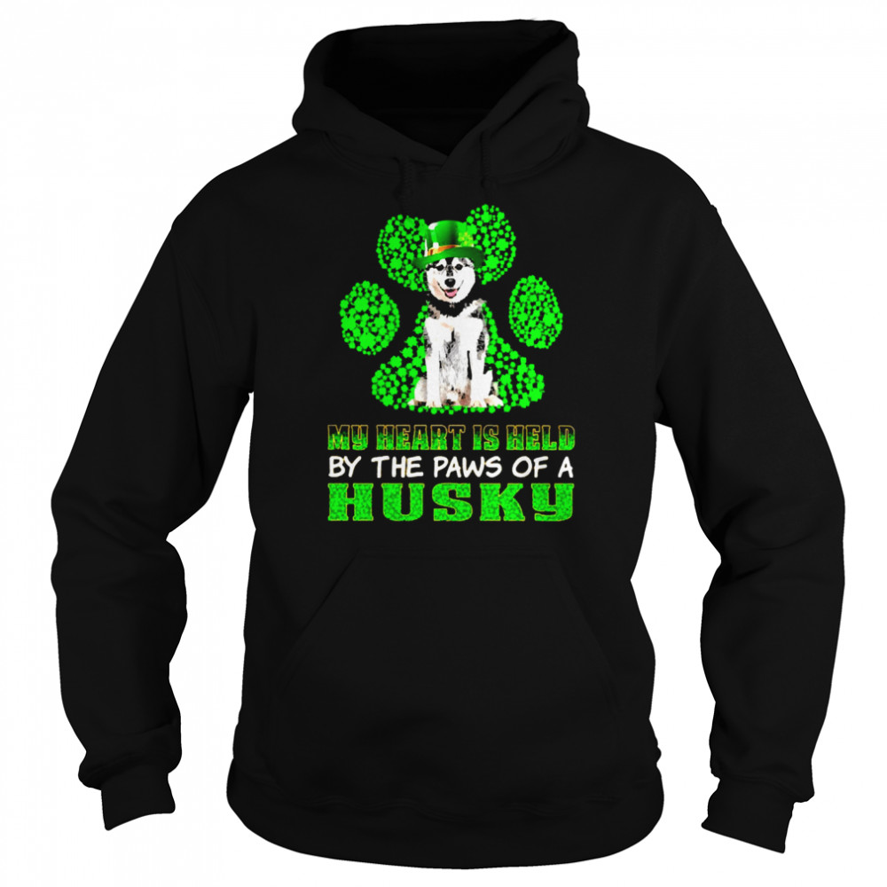 St Patrick’s Day My Heart Is Held By The Paws Of A Husky  Unisex Hoodie