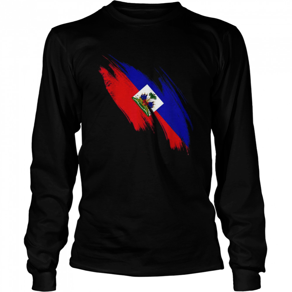 haiti flag haitian haitians pride long sleeved t shirt