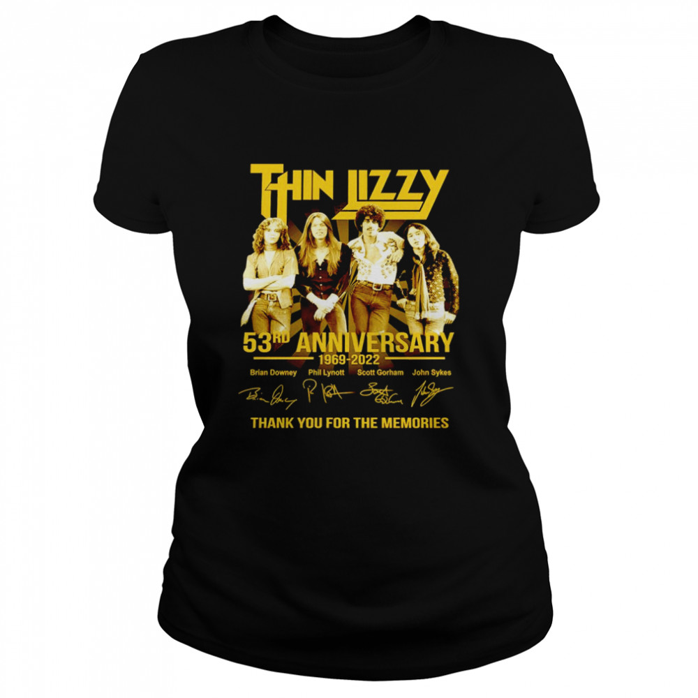 Thin Lizzy 53rd Anniversary 1969-2022 Thank You For The Memories  Classic Women's T-shirt