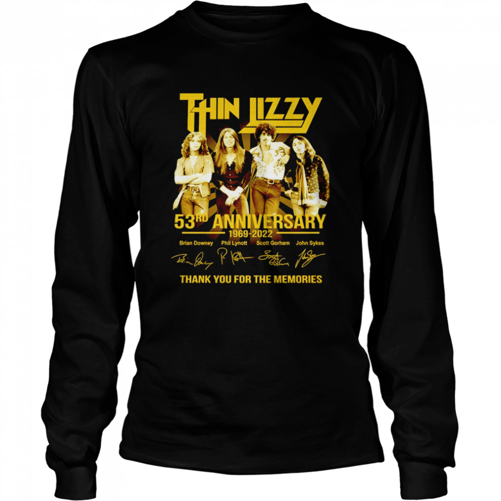 Thin Lizzy 53rd Anniversary 1969-2022 Thank You For The Memories  Long Sleeved T-shirt