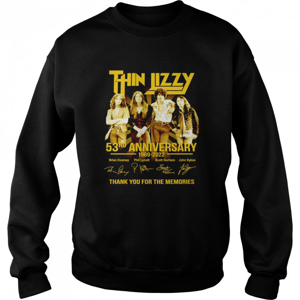 Thin Lizzy 53rd Anniversary 1969-2022 Thank You For The Memories  Unisex Sweatshirt