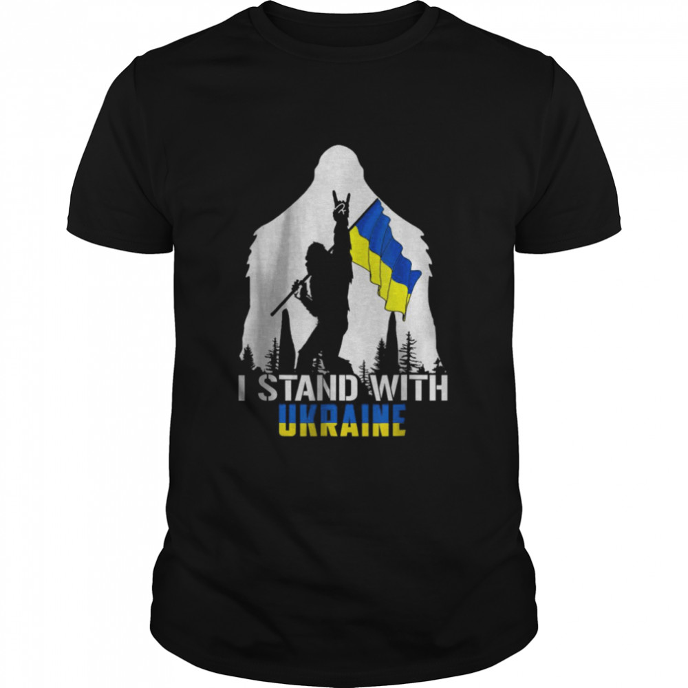 Bigfool Support I Stand With Ukraine American Ukrainian Flag T-Shirt