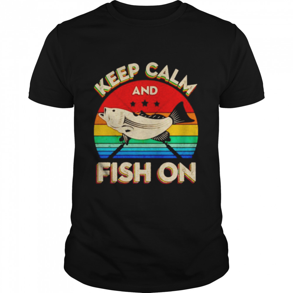 Keep calm and fish on vintage shirt Classic Men's T-shirt