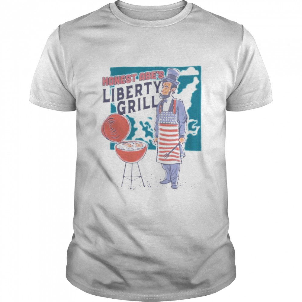 Abraham Lincoln honest abe’s liberty grill USA flag shirt