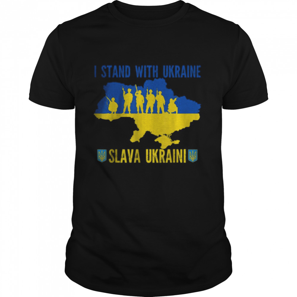 I Stand With Ukraine Slava Ukraini Glory to Ukraine Support Love Ukraine Shirt