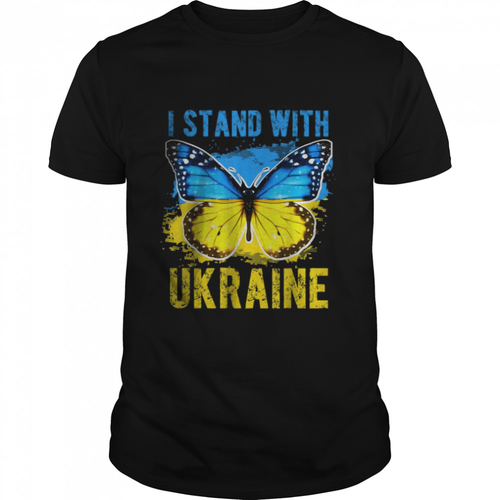 Ukrainian Lover I Stand With Ukraine Heart Ukraine Butterfly T-Shirt