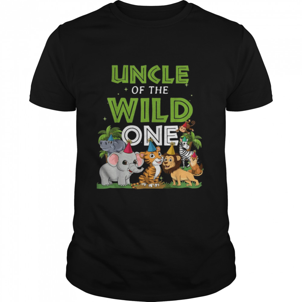 Uncle of the Wild One Zoo Birthday Safari Jungle Animal Shirt