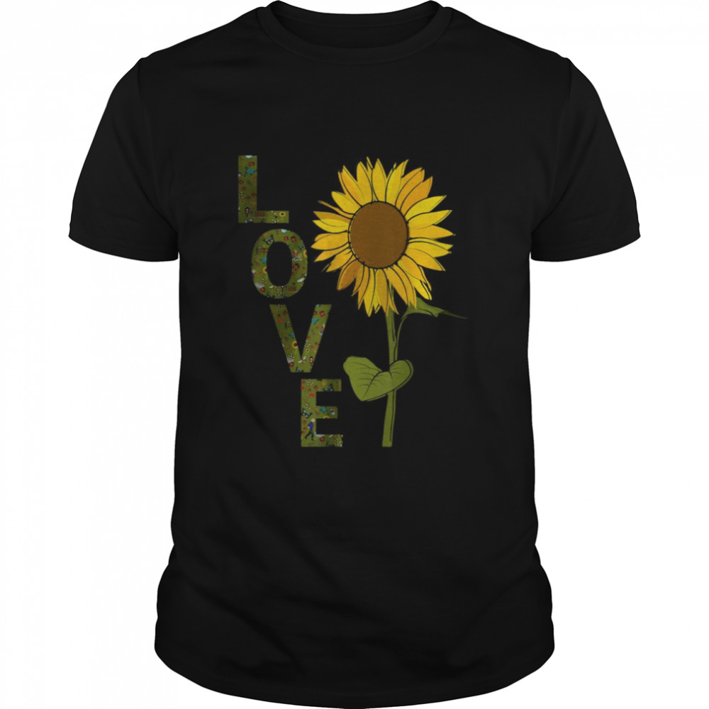 Gardener creating love large sunflower T-Shirt