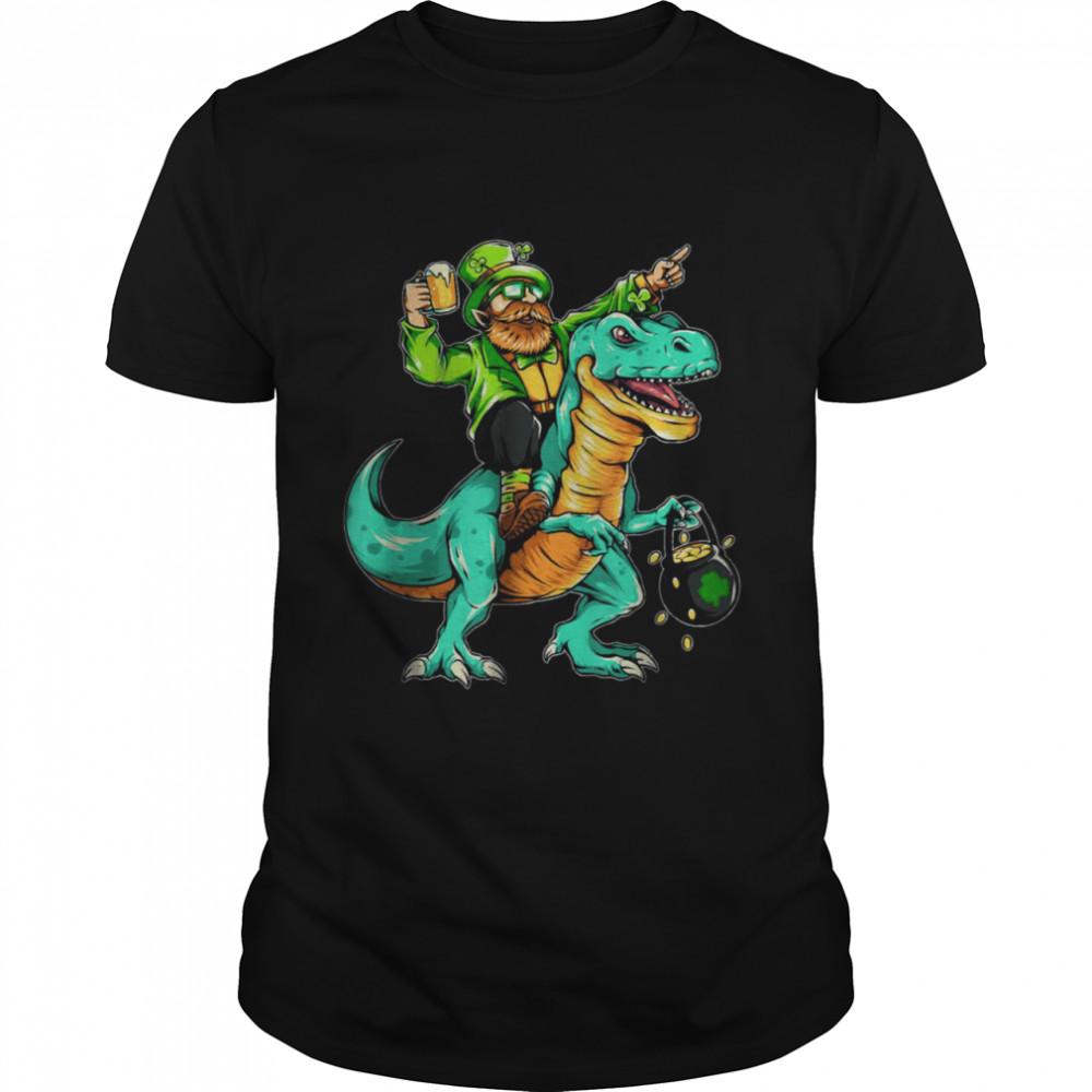 Happy St Pat T Rex Saint Patrick’s Day Leprechaun Dinosaur T-Shirt