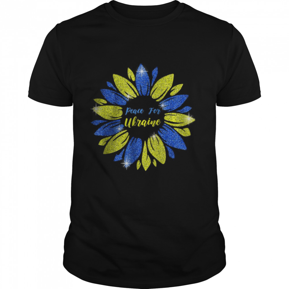 Peace For Ukraine Sunflower Women Men Ukrainian Flag Support T-Shirt
