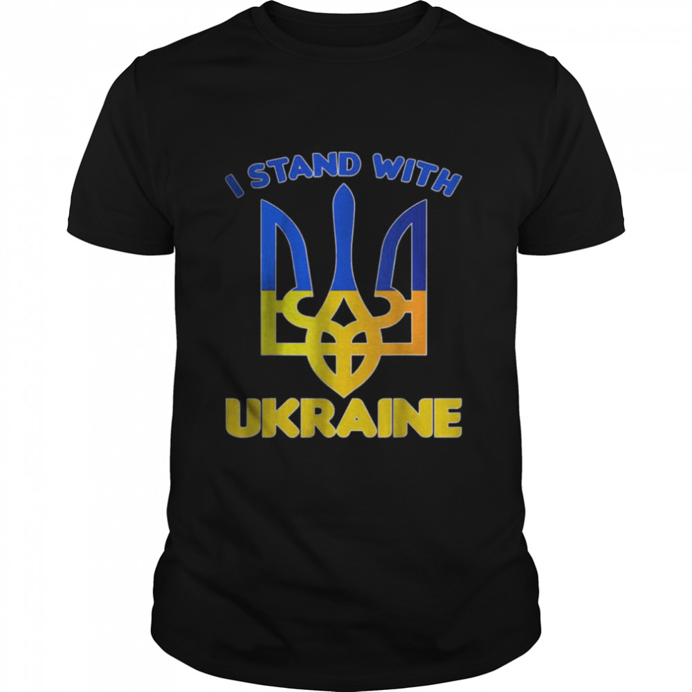 Stand with Ukraine flag peace coat of arms T-Shirt