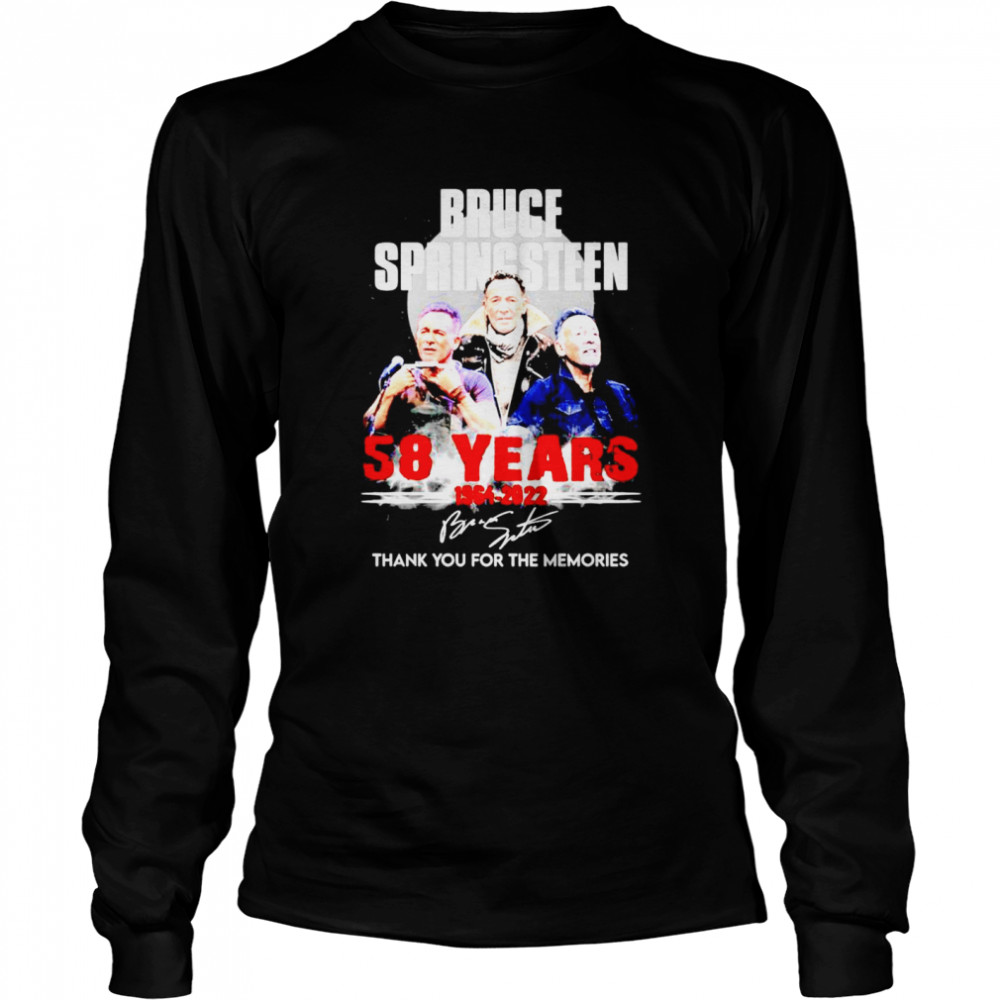 Bruce Springsteen 58 years 1964 2022 signature thank you for the memories shirt Long Sleeved T-shirt