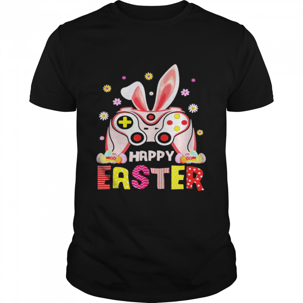 Happy Easter Day Video Game Controller Bunny Gamer Shirt