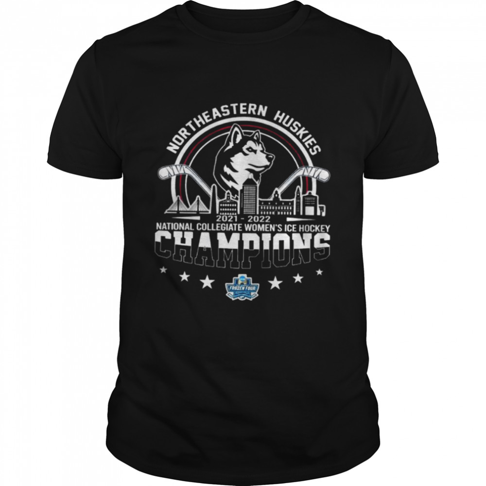 Northeastern Huskies 2021-2022 National Collegiate Women’s Ice Hockey Champions Logo T-Shirt
