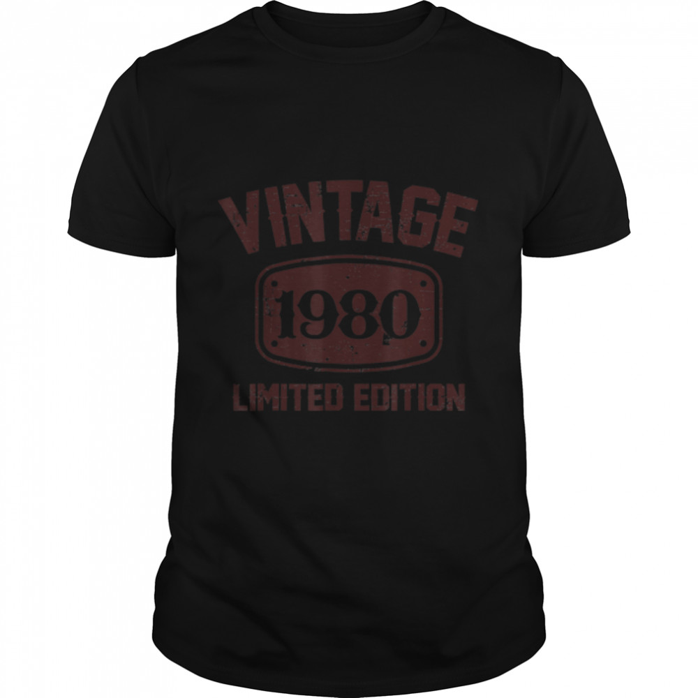 42 Years Old Vintage 1980 Limited Edition 42Nd Birthday T-Shirt B09Vyxdgld