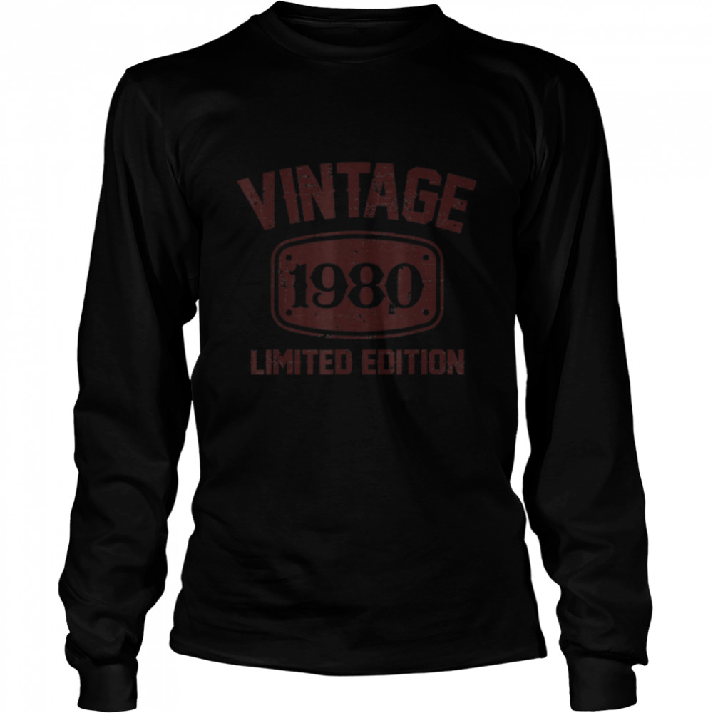42 Years Old Vintage 1980 Limited Edition 42nd Birthday T- B09VYXDGLD Long Sleeved T-shirt