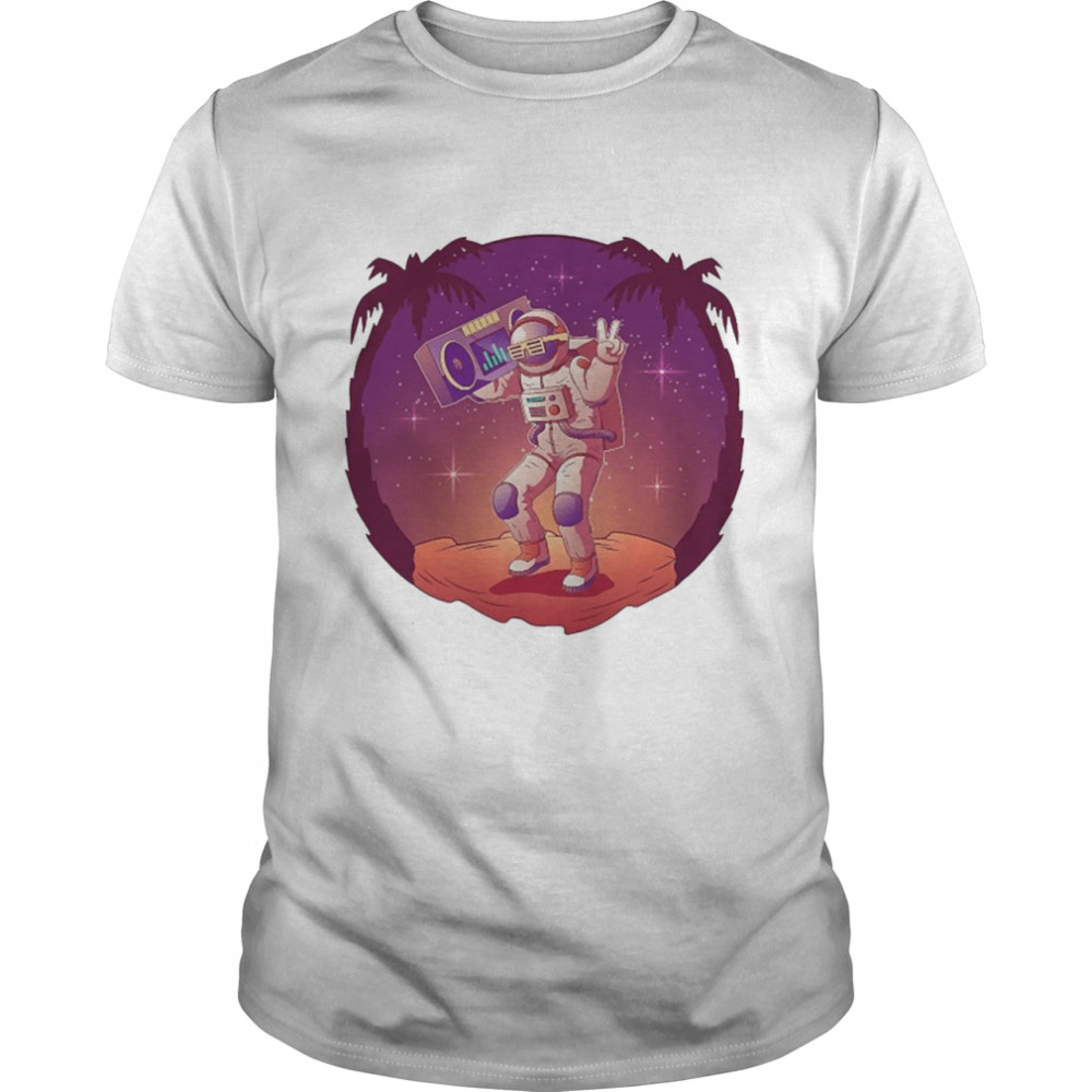 Cool Astronaut Listen To Beats In Space Spaceship Music Shirt