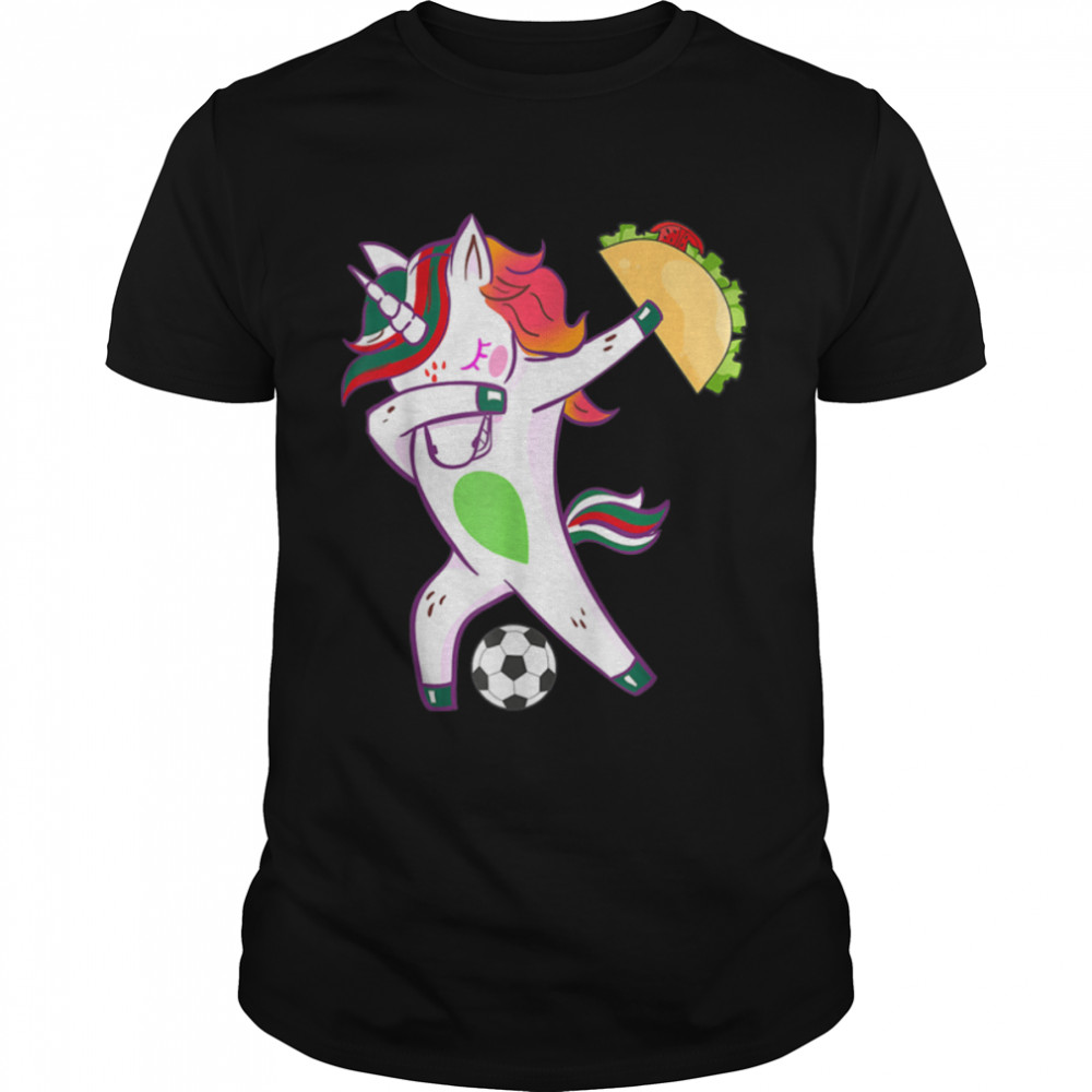 Dabbing Soccer Cute Unicorn Funny Taco Mexican Dab Tacos T-Shirt B09VYT6WXN