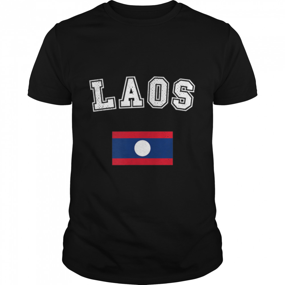 Laos Flag Sport Competition Pride Vacation Souvenir T-Shirt B09Vyvrj8K
