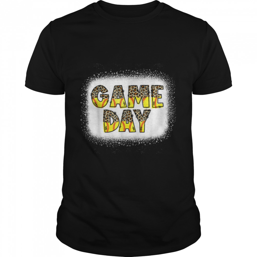 Leopard Softball Game Day Vibes Softball Mom Softball Season T-Shirt B09Vyxcprw