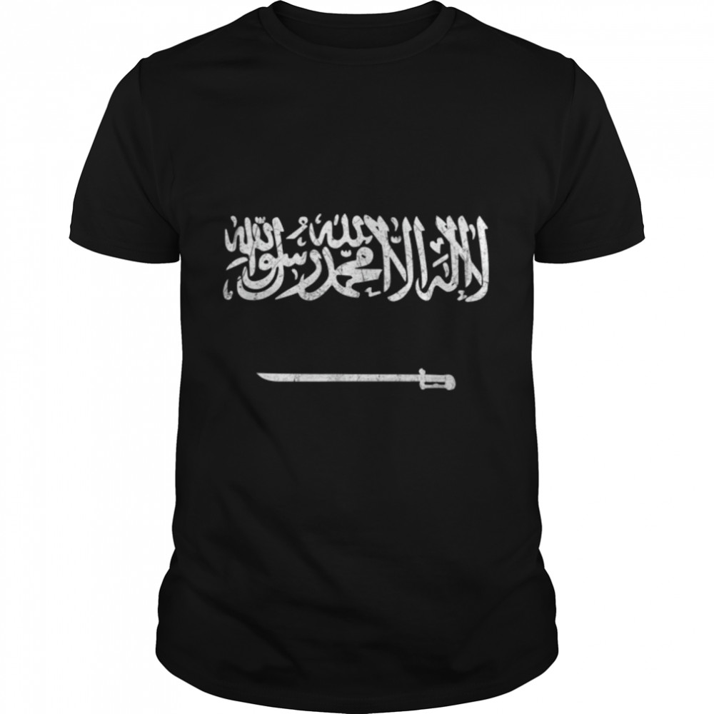 Saudi Arabia Flag with vintage national Saudi colors T-Shirt B09VYWCTD6