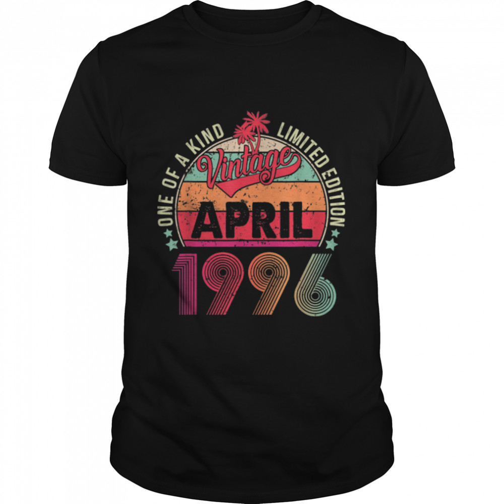 Vintage 26Th Birthday Awesome Since April 1996 T-Shirt B09Vz43Tq3