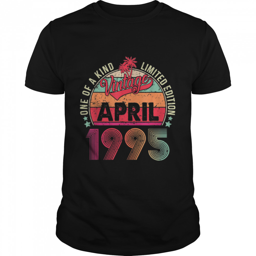 Vintage 27th Birthday Awesome Since April 1995 T-Shirt B09VZ3GK68