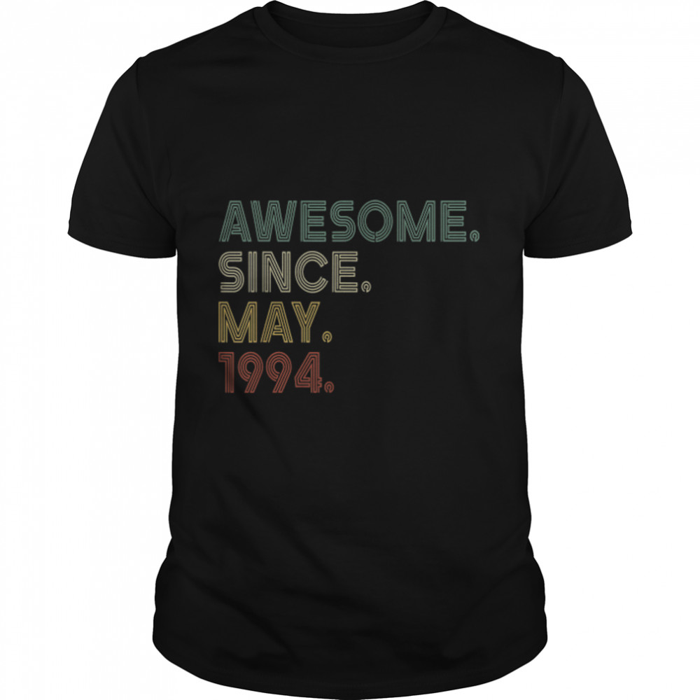 Vintage 28Th Birthday Awesome Since May 1994 28 Years Old T-Shirt B09Vz1Ttb9