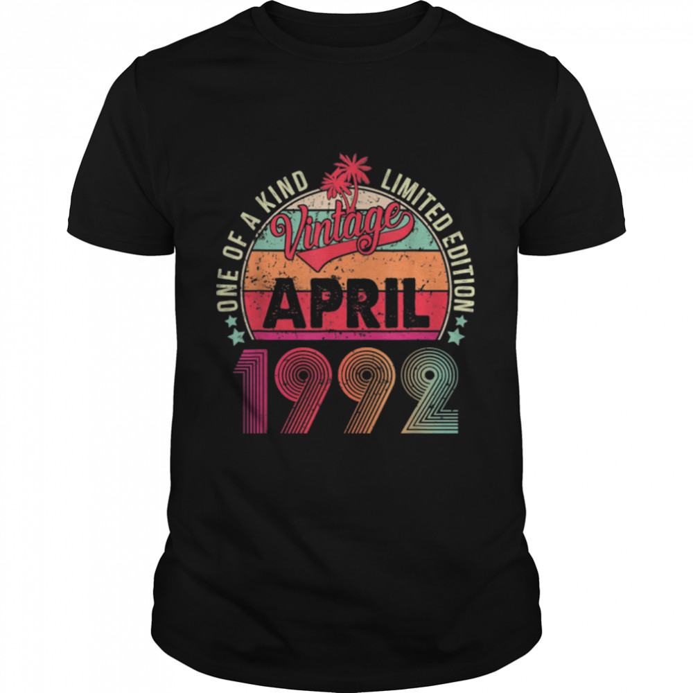 Vintage 30th Birthday Awesome Since April 1992 T-Shirt B09VZ2Y11D
