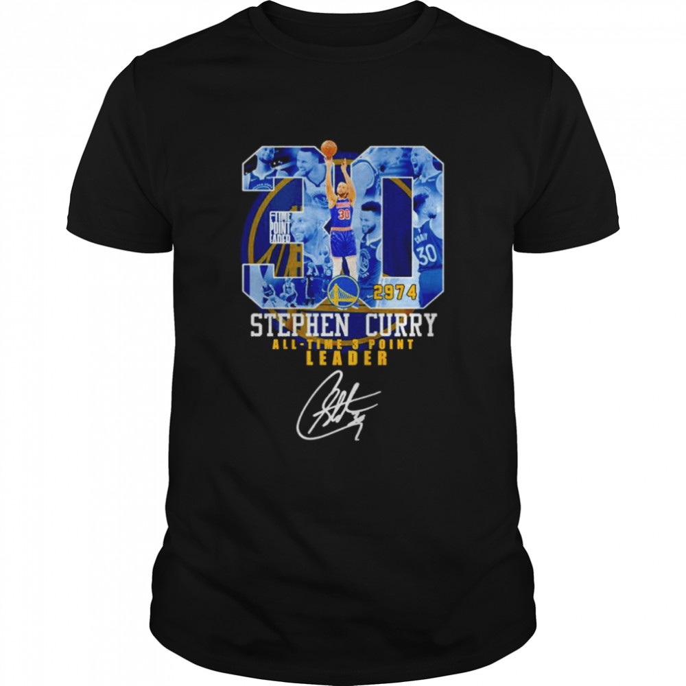 30 Stephen Curry All Time 3 Point Leader Signature Shirt
