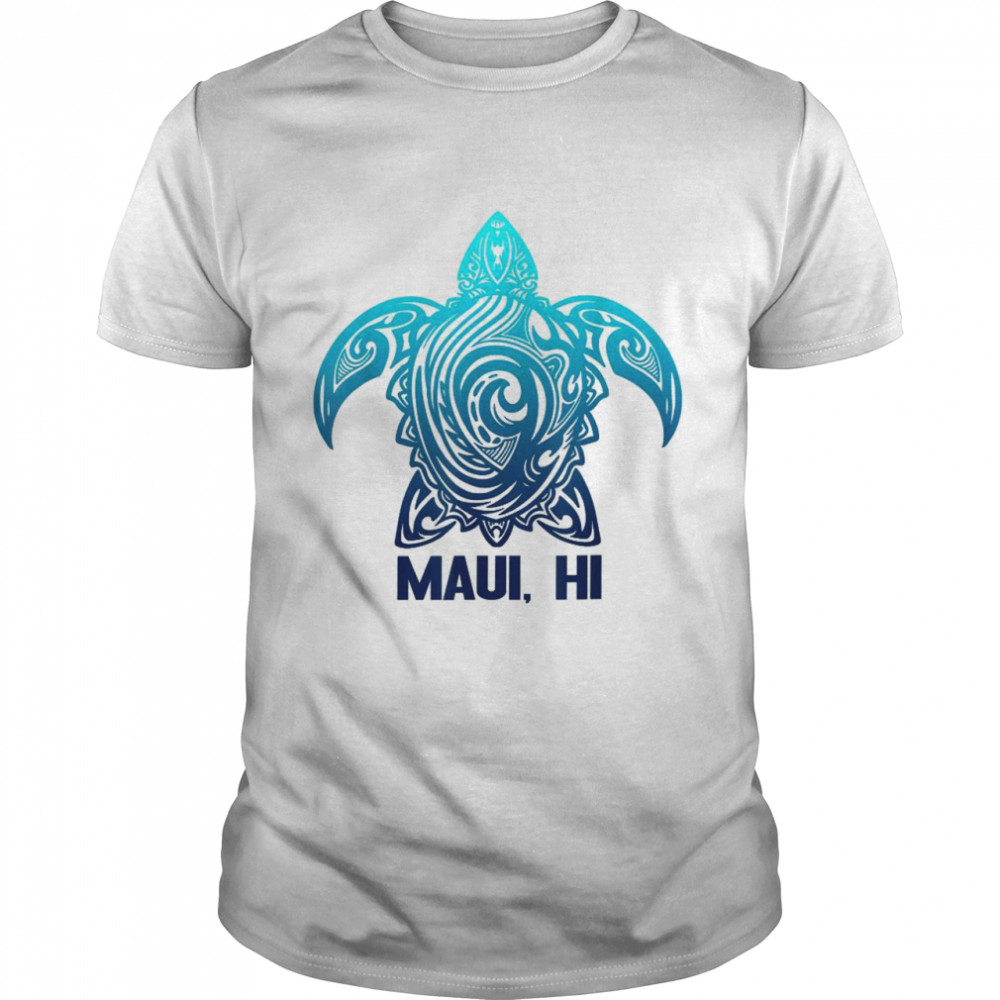 Maui Hawaii Tribal Sea Turtle Hawaiian Surfer Scuba Diving Shirt