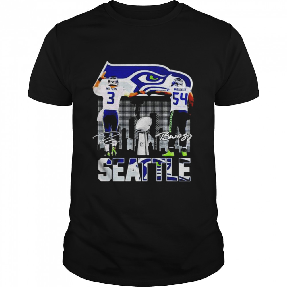 Seattle Seahawks Russell Wilson And Bobby Wagner Signatures Shirt