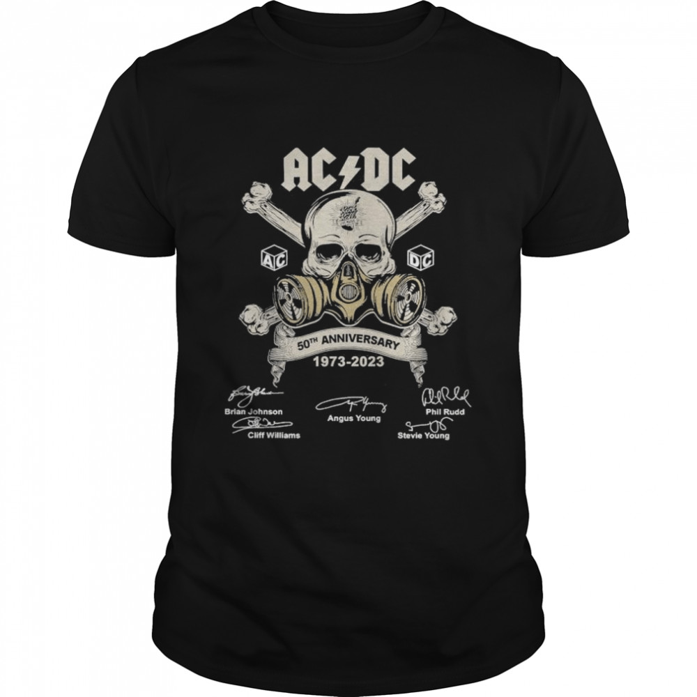 Acdc Rock And Roll Live Music 50 Anniversary 1973 – 2023 Signatures T-Shirt