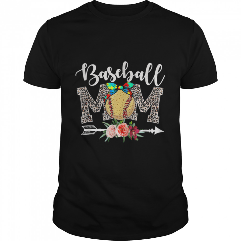 Baseball Mom Leopard Funny Softball Mom Mother'S Day 2022 T-Shirt B09W5R7N2Y