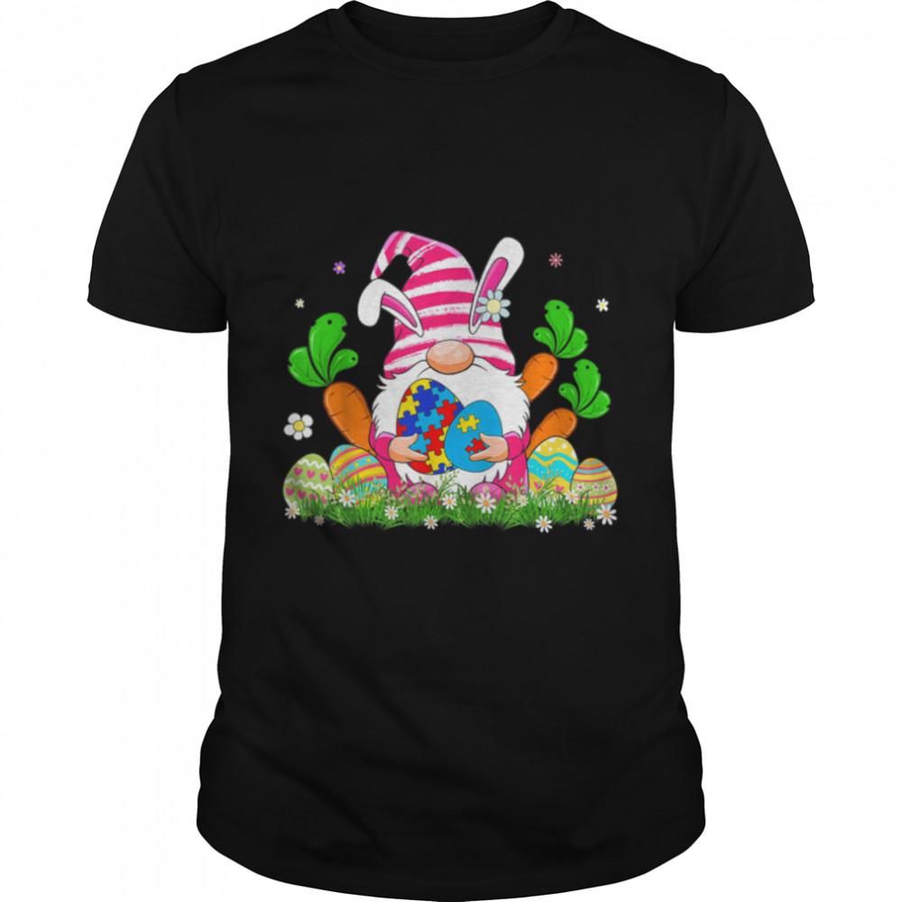 Funny Happy Easter Day Autism Awareness Bunny Gnomes T-Shirt B09W5K1FYY
