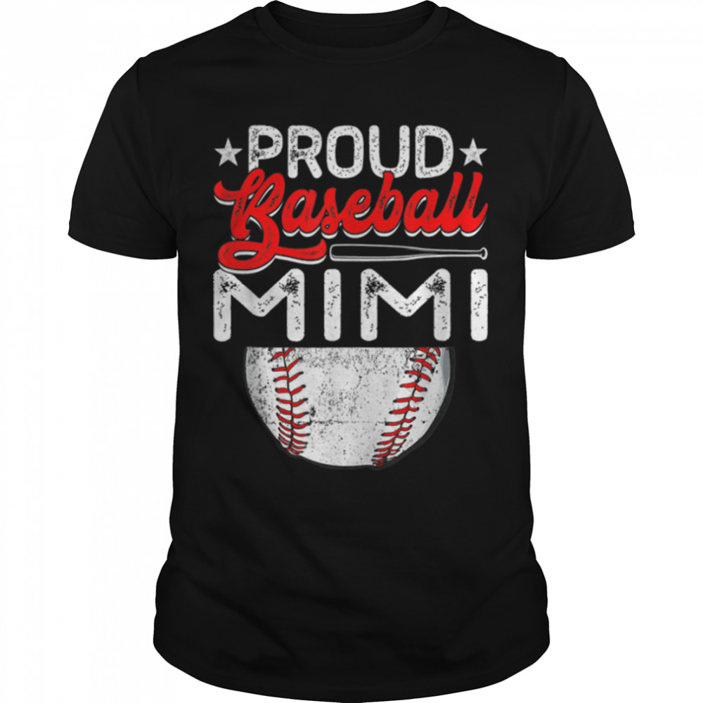 Proud Baseball Mimi Mother's Day Sport Lover Mama Mom T-Shirt B09W5PLHXH